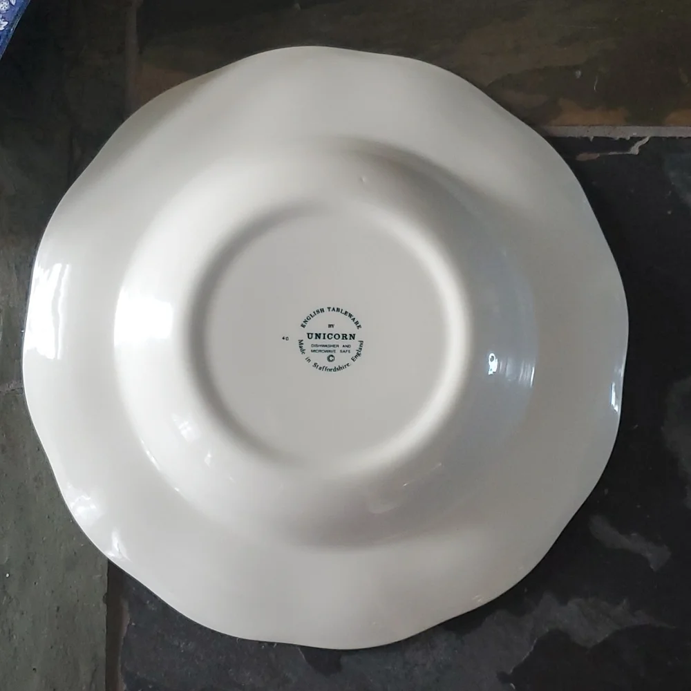 2 Unicorn China Stafforshire England Blue Bowls - Picture 5 of 9